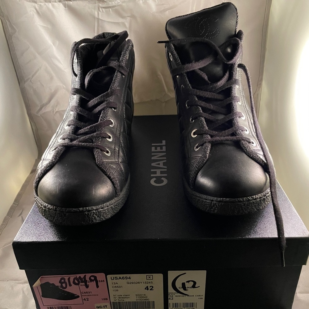 Quilted Black Chanel sneakers women’s SZ 42